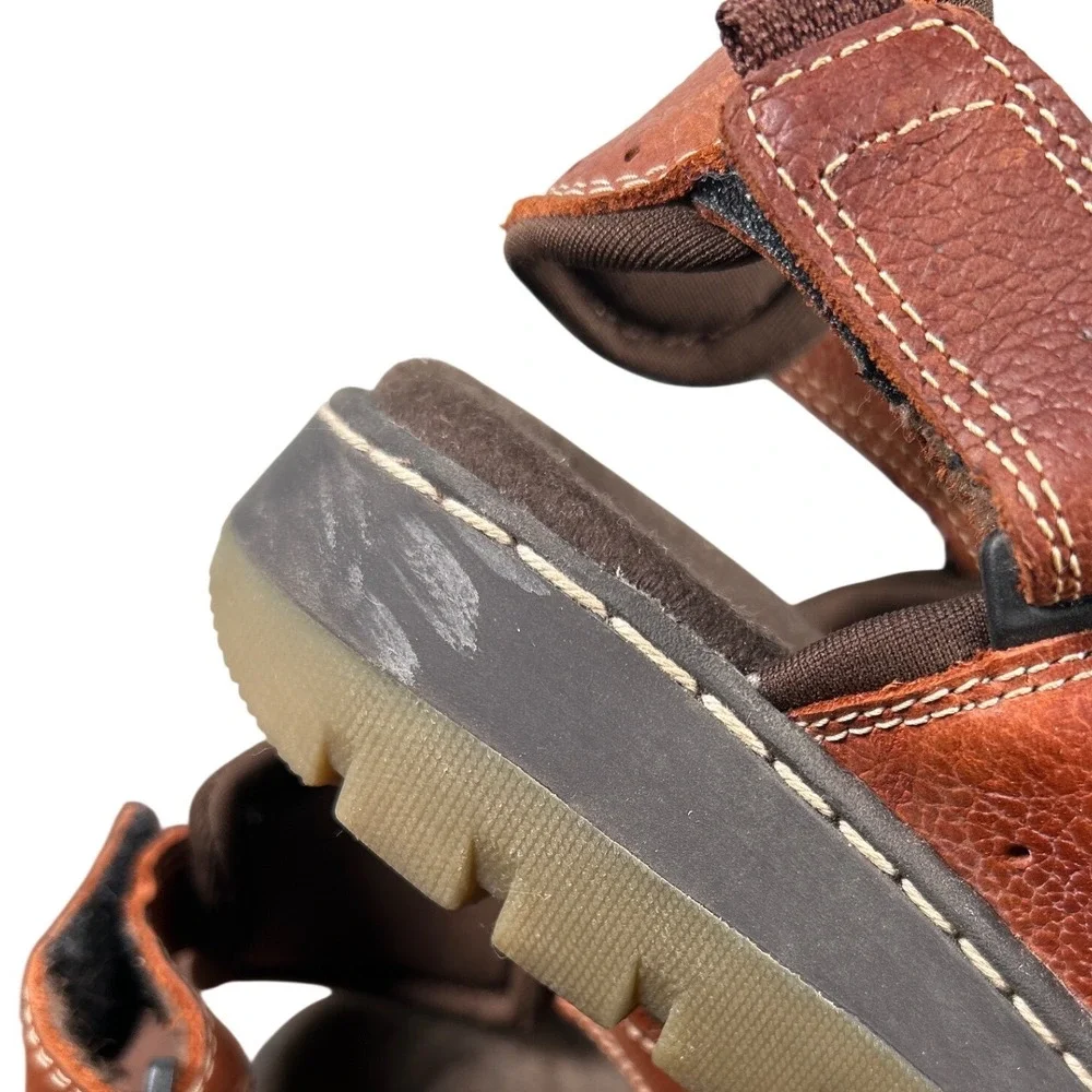 Earth Shoe Highlander Mens Sandals Brown Leather Fisherman Lug Sole Hiking 8.5
